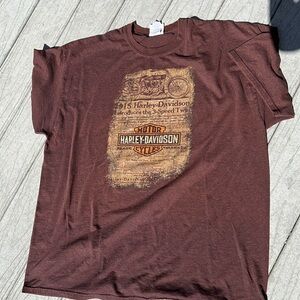 Harley-Davidson Brown Vintage-Style Graphic Tee